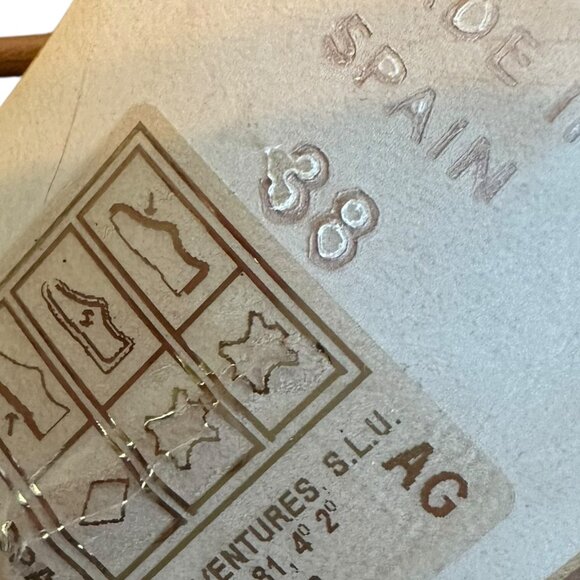 Alohas Bellini Leather Sandals Tan Lace-Up Square Toe Strappy Size 38 7.5 Womens - Picture 14 of 14